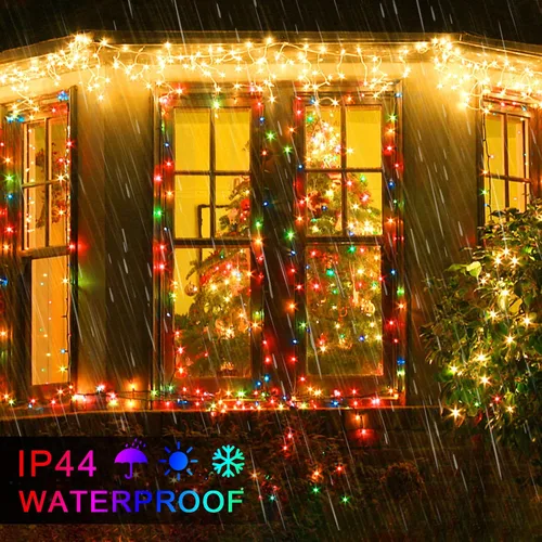 Miniatura 5 de JMEXSUSS Guirnalda de 250 luces LED que cambian de color, 11 modos, luces cálidas y multicolor para árbol de Navidad con luces de Navidad remotas al