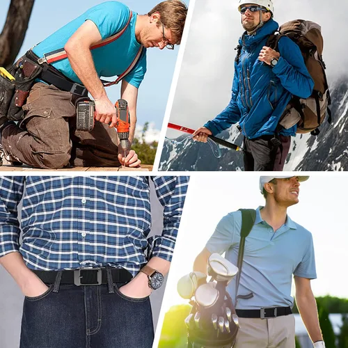 Miniatura 7 de Cinturón estilo trinquete para hombre, cinturón tejido de nailon