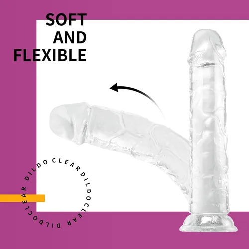 Miniatura 6 de Consolador realista, consolador de cristal de 8.5 pulgadas con base de ventosa fuerte, juego manos libres, material seguro para el cuerpo y juguetes
