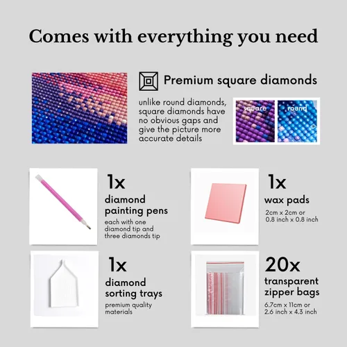 Miniatura 5 de Neopalette Kits de pintura de diamantes para adultos, arte y manualidades, pintura de diamante de taladro completo, abstracto y adornos