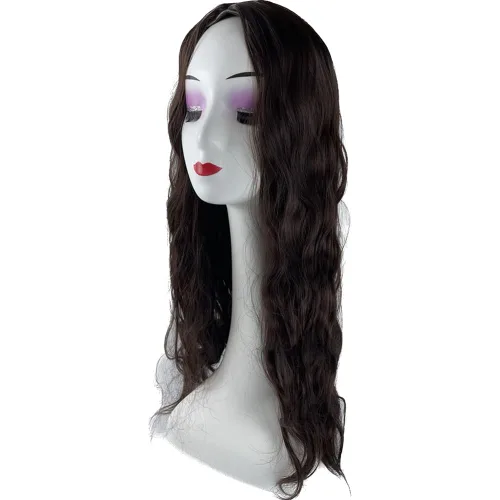 Miniatura 2 de Peluca larga ondulada de parte media para mujer, pelucas sintéticas rizadas naturales, onduladas, resistentes al calor, base grande, 7.1 x 7.1 in