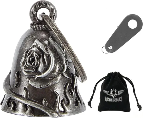 Miniatura 44 de Dream Apparel Campanas de motocicleta para motociclistas, accesorios de campanas pesadas y llavero para la suerte Viaja para vivir