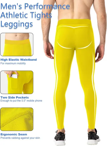 Miniatura 59 de SPVISE Pantalones de compresión para hombre, leggings para deportes, gimnasio, mallas atléticas frescas y secas, capa base para correr, fútbol