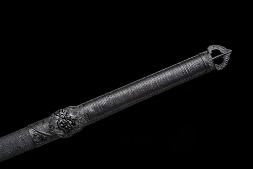 Miniatura 5 de JIHPENsword, espada shikomizue japonesa hecha a mano, hoja negra de espiga completa con vaina, 41 pulgadas