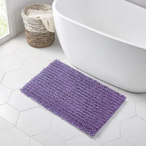 Miniatura 222 de Walensee Alfombra de baño antideslizante (24x17 pulgadas, rosa polvoriento) absorbente de agua, súper suave, lanuda de felpilla, lavable a máquina