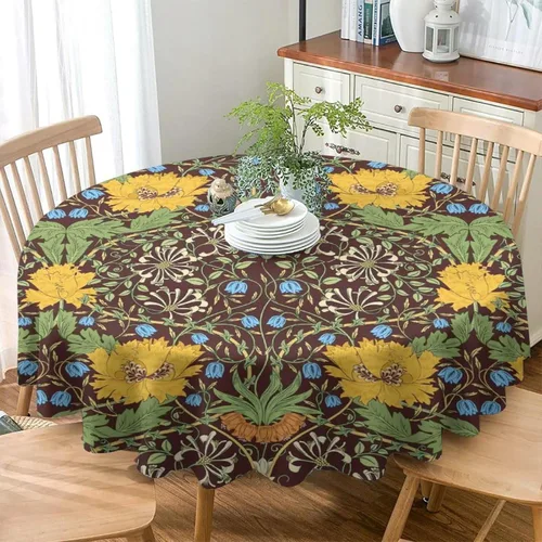Miniatura 163 de Mantel Floral Retro de Pájaros, Diseño Original Bohemio William Morris Estampado Cubierta de Mesa para Hogar Picnic Fiesta Comedor Cocina William