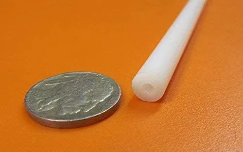 Delrin - Tubo redondo de acetal POM blanco de 0.250 pulgadas de diámetro exterior de gran tamaño x 0.125 pulgadas de diámetro interior x 1/16