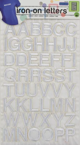 Miniatura 2 de Dritz Letras termoadhesivas de 1 pulgada, estilo de bloque bordado, 1 hoja, color negro