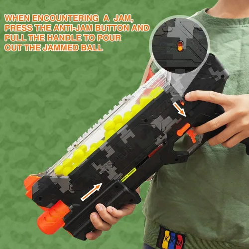 Miniatura 4 de YTSWELE Pistola Blaster con gafas protectoras con pistón de resorte y 100 rondas para hasta 110 FPS compatible con dardos Nerf Hyper Rounds, fácil