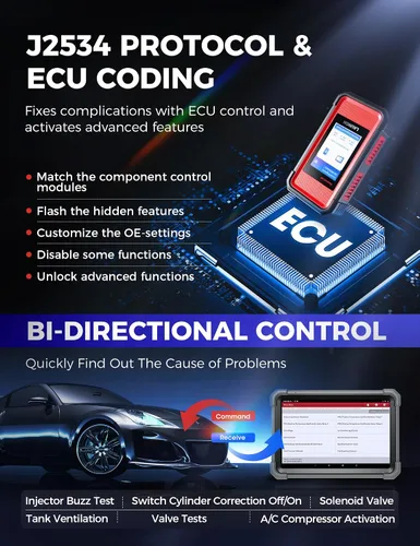 Miniatura 6 de Launch X431 PRO3 V+ Elite, herramienta de escaneo bidireccional SmartlinkC 2.0 2026 con porttocolo J2534, escáner de camiones HD, 10.1 pulgadas