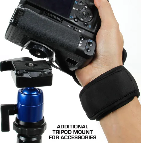 Miniatura 8 de USA Gear Cámara profesional con manija y correa de mano con diseño de neopreno acolchada y placa de metal. Compatible con Canon, Fujifilm, Nikon
