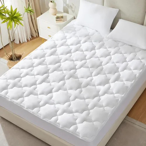 Miniatura 7 de CozyLux Cubrecolchón tamaño individual, acolchado de algodón refrescante de 450 GSM, bolsillo extra profundo para 8-21 pulgadas, certificado
