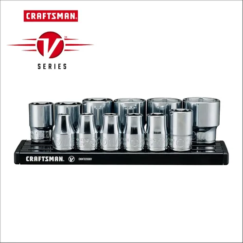 Miniatura 2 de CRAFTSMAN Serie V Juego de zócalos, SAE poco profundo, unidad de 3/8 pulgadas, 12 piezas (CMMT17330V)