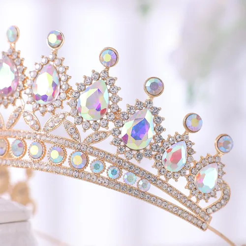 Miniatura 4 de FORSEVEN Tiaras y coronas de cristal para mujer – Boda y fiesta de cumpleaños, corona de princesa, accesorios para el cabello – Diadema de diamantes