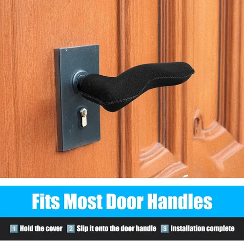 Miniatura 6 de 5 fundas para manijas de puerta, protectores de pomo antiquemaduras y anticongelante, cojín de goma de neopreno elástico para manijas de frío/calor