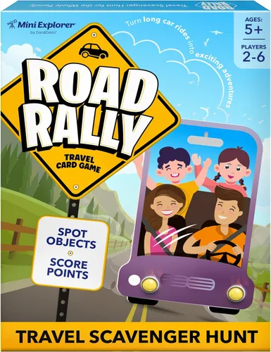 Mini Explorer Road Rally Travel Scavenger Hunt - Juego de cartas para niños – Viaje por carretera, juegos de coches y actividades imprescindibles –
