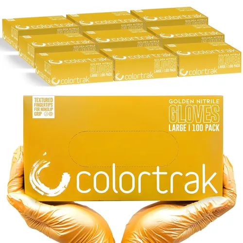 Miniatura 20 de Colortrak Luminous Collection - Guantes desechables de nitrilo, color lila escarcha, pequeños, de un solo uso, seguros para alérgicos, sin látex