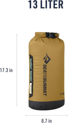 Miniatura 6 de Sea to Summit Big River Bolsa seca, almacenamiento seco de alta resistencia, 13 litros, color oro marrón