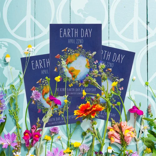 Miniatura 6 de Bentley Seed Co. Flores Polinizadoras del Planeta del Día de la Tierra Paquetes de Semillas de Flores Ilustrados con Abejas y Mariposas