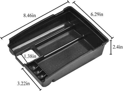Miniatura 6 de Caja organizadora de consola central compatible con Nissan Rogue 2014-2020 Rogue Sport 2017-2022, Murano 2015-2024, bandeja de inserción de ABS