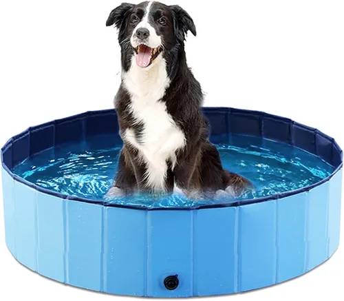 Miniatura 22 de Jasonwell Piscina plegable para perros y mascotas, piscina plegable para mascotas, bañera para niños, piscina para cachorros, perros pequeños, Mdf