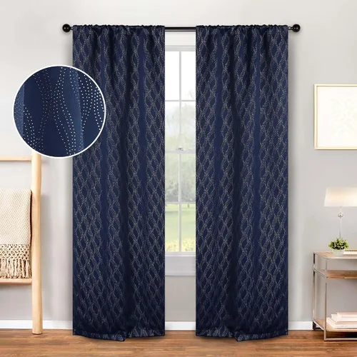 Miniatura 12 de BLUENILEMILLS Paneles de cortinas opacas para oscurecer la habitación con bolsillo para barra, cortinas perfectas para ventanas de cocina