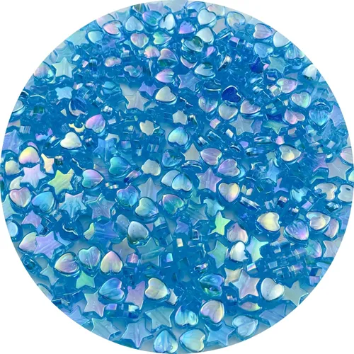 Miniatura 9 de 350 cuentas acrílicas de corazón y estrella, corazones de 0.394 pulgadas, estrellas de 0.394 pulgadas, espaciadores para pulseras, collares, aretes
