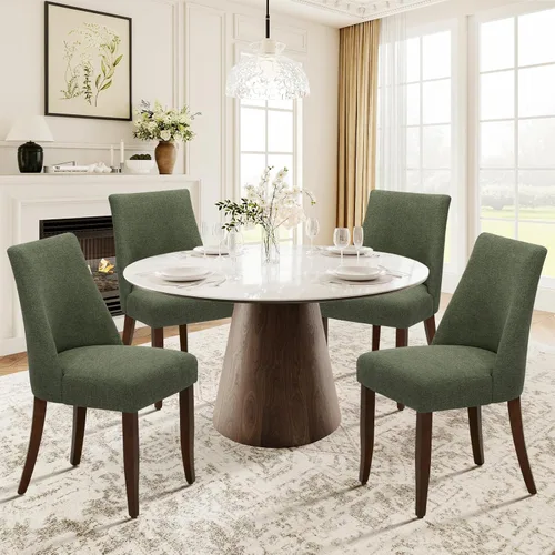 Miniatura 23 de COLAMY Juego de 2 sillas tapizadas para comedor, sillas de cocina modernas de mediados de siglo con respaldo, sillas laterales de comedor
