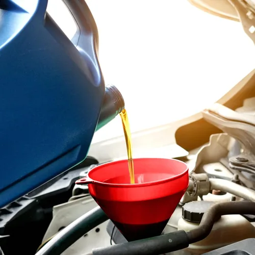 Miniatura 6 de Juego de embudos automotrices de 3 piezas, embudos de combustible de boca ancha, embudo de aceite de cuello largo de plástico, embudos flexibles