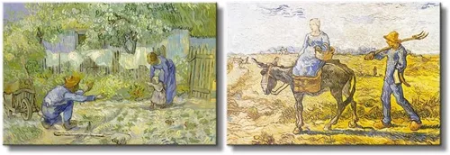 Miniatura 25 de wall26 - Les Alyscamps (Avenue in Arles) / Avenue of Poplars in Autumn de Vincent Van Gogh - Reproducción de pintura al óleo en juego de 2