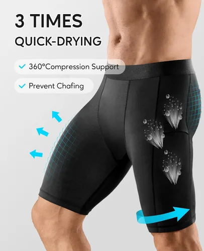 Miniatura 4 de Niksa Paquete de 5 pantalones cortos de compresión para hombre, ropa interior de compresión de elastano, pantalones cortos para correr