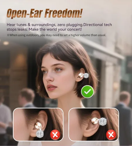 Miniatura 5 de King Lucky i121 Auriculares Inalámbricos Bluetooth de Oreja Abierta con Clip, con Micrófono, Cancelación de Ruido, Resistente al Agua IPX4