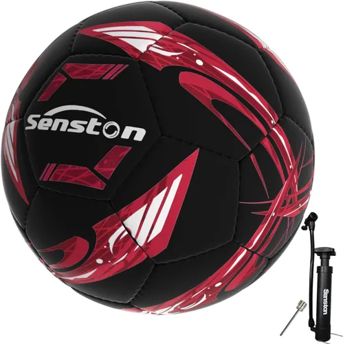 Miniatura 10 de Senston Balón de fútbol tamaño 4 y 5 con bomba de aire y agujas, fútbol de entrenamiento de PVC duradero con bobinado de nailon grueso y vejiga