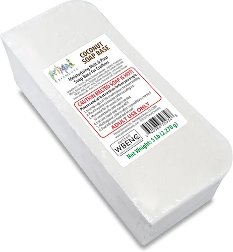 Primal Elements Base de jabón de aceite de coco, base de jabón de glicerina hidratante para derretir y verter para manualidades y hacer jabón, fácil