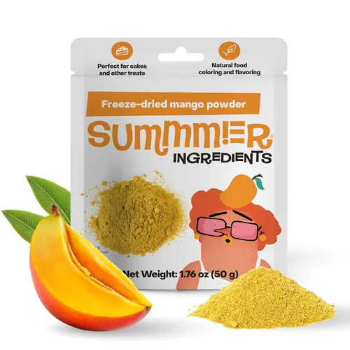 Summmer Polvo de Mango Liofilizado para Hornear - 1.76 Oz Sin Azúcar, Saborizante 100% Natural para Batidos - Cultivado de Forma Sostenible, Sin