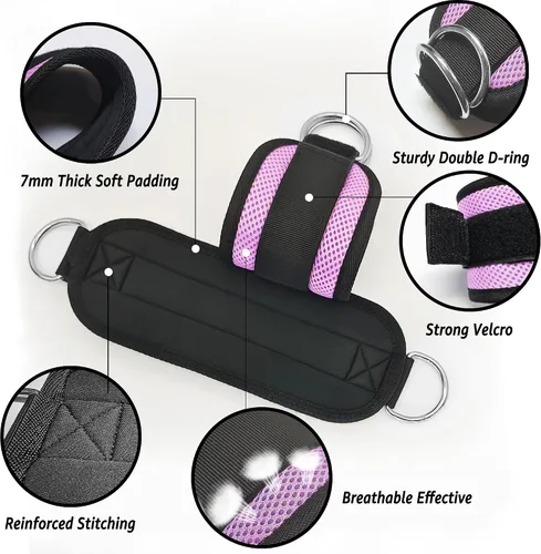 Miniatura 13 de Correas de Tobillo de Fitness para Máquina de Cable, Kickbacks Ejercicios de Glúteos, Ejercicios de Parte Inferior del Cuerpo, Correas Ajustables
