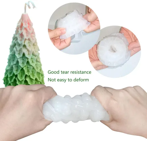 Miniatura 4 de Kit de 4 moldes de silicona para árbol de Navidad, moldes de resina y cera para velas de jabón