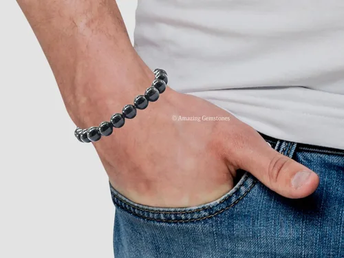 Miniatura 834 de Amazing Gemstone Pulsera de cristal para mujeres y hombres, pulsera de cristal curativo de protección, pulsera elástica con cuentas de piedras