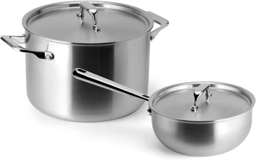 Miniatura 8 de Misen Juego de utensilios de cocina de acero inoxidable de 5 capas - Versátil, apto para lavavajillas - Set de 9 piezas - Sartén de 10", sartén