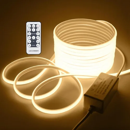 Miniatura 10 de COB Tira de Luces LED de 10 Pies 6000K Luz Diurna Blanca CA 110V-120V Luces de Cuerda LED Exterior Impermeable IP65 Alta Densidad 288LEDs/M Tira