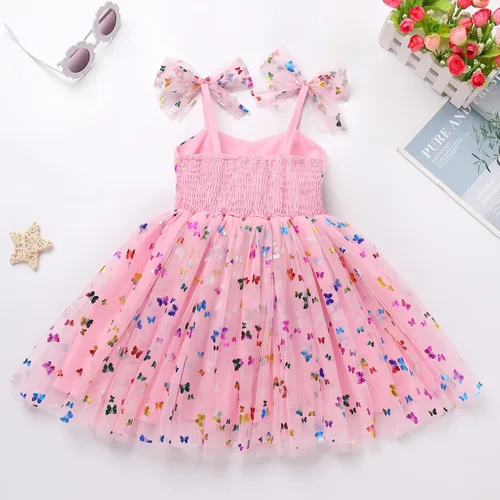 Miniatura 105 de IMEKIS Vestido de princesa de cumpleaños para niña pequeña, confeti brillante, bohemio, arco iris, pastel, sesión de fotos, traje para 1-6T