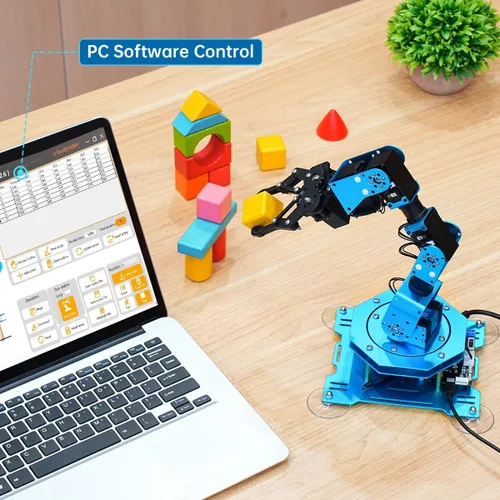 Miniatura 5 de LewanSoul Brazo robótico para programación de codificación Arduino 6DOF STEM Kit de brazo de robot de construcción educativo, brazo robótico