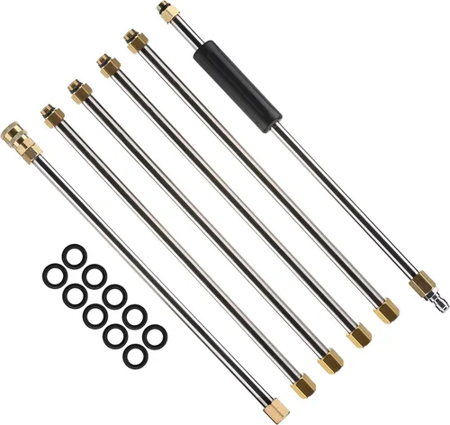 M MINGLE Extensión de varita para lavadora a presión, lanza de repuesto, 7.5 pies, conexión rápida de 1/4 pulgadas, 4000 PSI