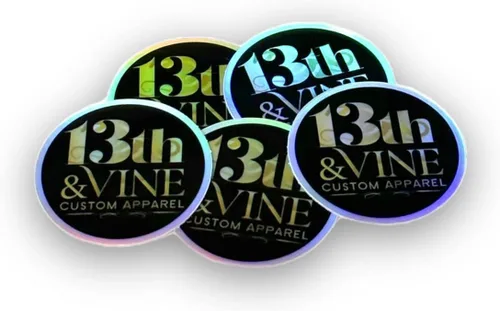 Miniatura 5 de Etiquetas adhesivas holográficas personalizadas, impermeables, aptas para lavavajillas, fabricadas en Estados Unidos, etiquetas comerciales