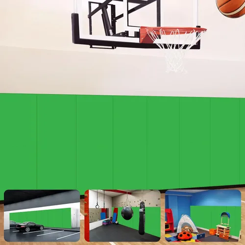 Miniatura 16 de Almohadillas de pared acolchadas para gimnasio, alfombrillas de pared de baloncesto, almohadillas de pared de espuma de 2 pulgadas de grosor, Gris