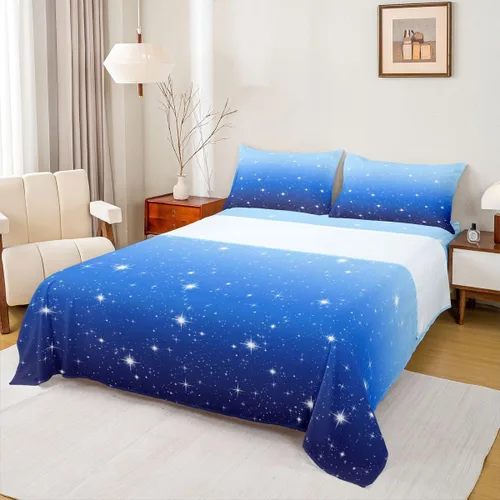 Miniatura 27 de Juego de sábana bajera ajustable de teñido anudado para niñas, juego de ropa de cama con diseño de arco iris degradado de arcoíris, lindo juego