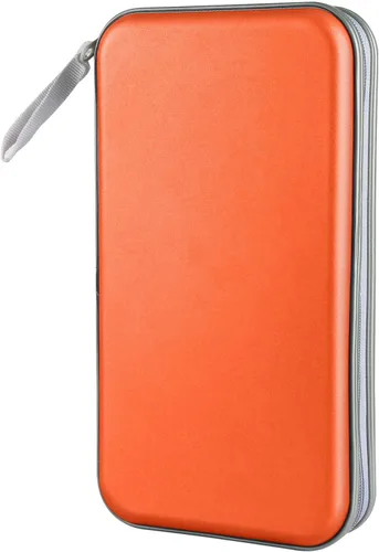 Miniatura 7 de Siveit Funda para CD, soporte para 80 CD/DVD, carteras para CD/DVD, estuches duros de plástico para CD/DVD, organizador de almacenamiento para Rojo