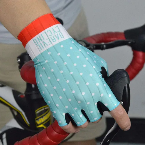 Miniatura 3 de Darevie Guantes de ciclismo de alta velocidad, guantes de ciclismo de medio dedo, guantes de ciclismo absorbentes de impacto, transpirables