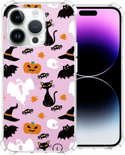 Miniatura 46 de Funda transparente de Halloween para Google 6a, con patrón de fantasma, funda protectora de TPU suave, delgada, a prueba de golpes, para niños