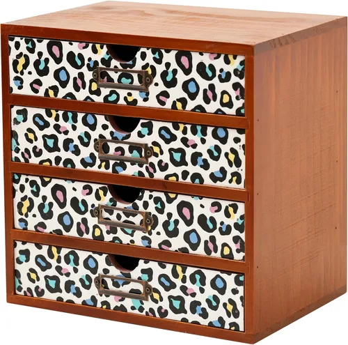 Miniatura 13 de Organizador de escritorio de madera verde bohemio con cajones, caja de almacenamiento de escritorio de 4 cajones, organizador de escritorio de Boho